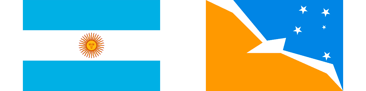 Bandera Argentina - Bandera de la Provincia de Tierra del Fuego - Ushuaia City